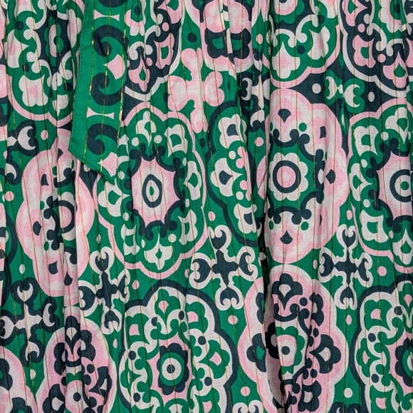 Boden • Serena Cotton Tie Maxi Dress Green Tambourine, Artisian Geo NWT - Picture 8 of 12